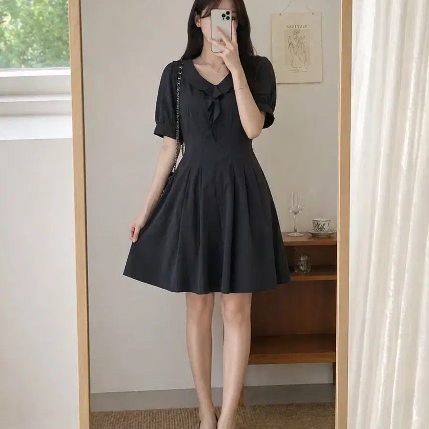 [BUNJANG] IT MICHAA Sailor Collar Black Dress / IT MICHAA 블랙 세일러카라 원피스 /하객룩 데이트룩 출근룩