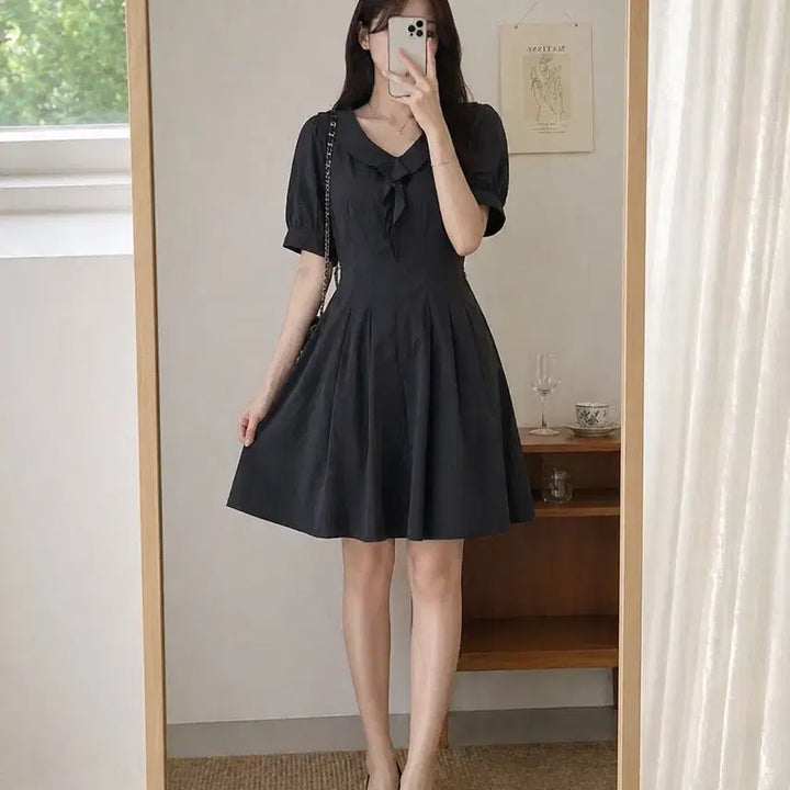 [BUNJANG] IT MICHAA Sailor Collar Black Dress / IT MICHAA 블랙 세일러카라 원피스 /하객룩 데이트룩 출근룩