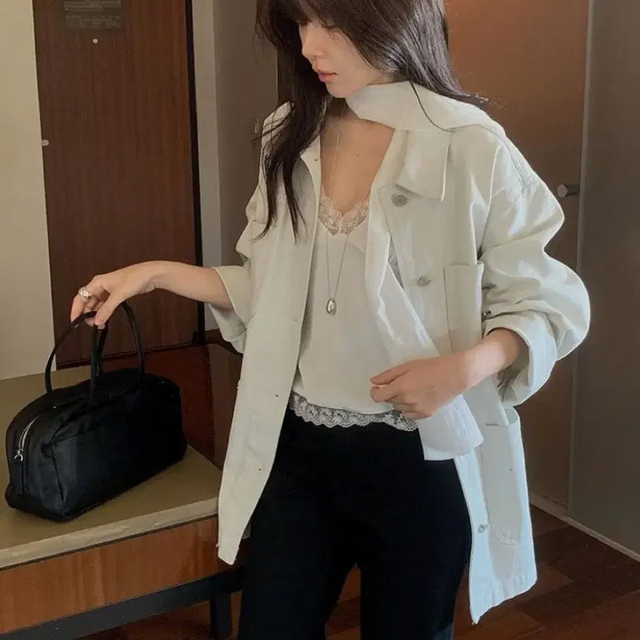 [BUNJANG] Miel Work Jacket Ivory / 미엘 워크자켓 아이보리