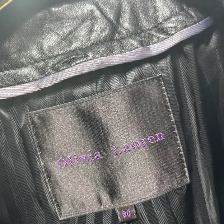 [BUNJANG] Olivia Lauren Black Leather Jacket (Size F) / 올리비아로렌 블랙 가죽 자켓 F 55