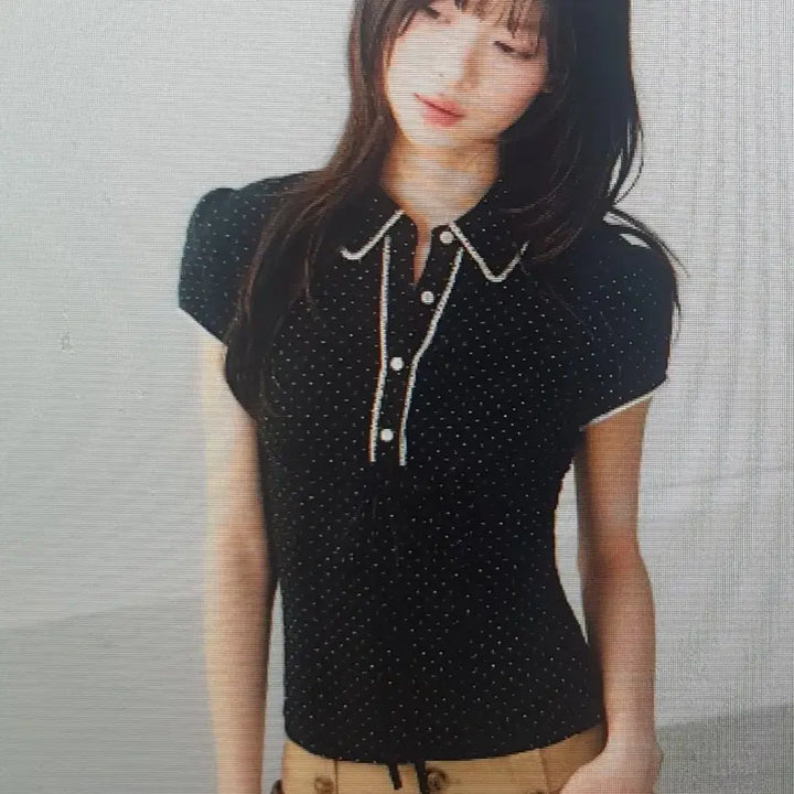 [BUNJANG] Dot Patterned Polo Shirt / (해외배송) 반팔 카라 도트무늬 티셔츠 2컬러