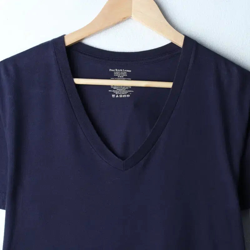 [BUNJANG] Polo Ralph Lauren V-neck T-shirt Navy / W(M-L) 폴로 랄프로렌 반팔 티셔츠 브이넥 네이비 포니-185EB