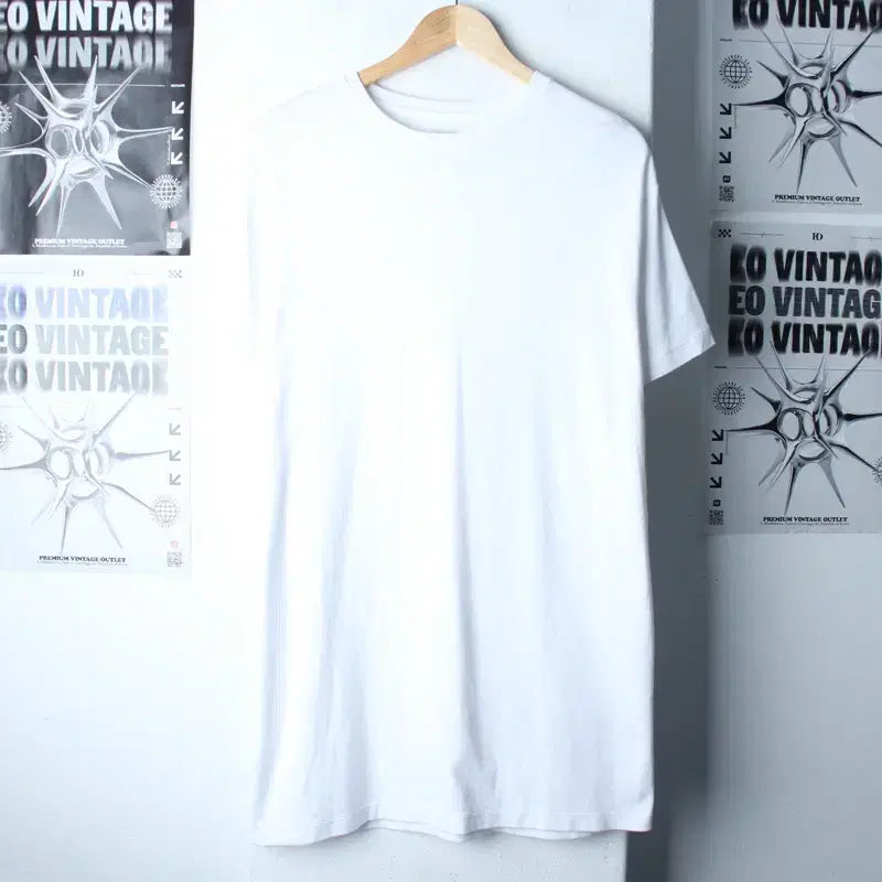 [BUNJANG] Musinsa Standard Long White T-Shirt / W(L-XL) 무신사 스탠다드 반팔 티셔츠 화이트 무지 롱-185ED