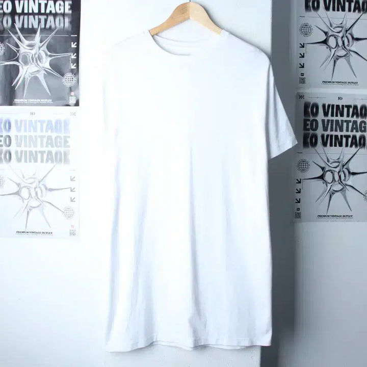 [BUNJANG] Musinsa Standard Long White T-Shirt / W(L-XL) 무신사 스탠다드 반팔 티셔츠 화이트 무지 롱-185ED
