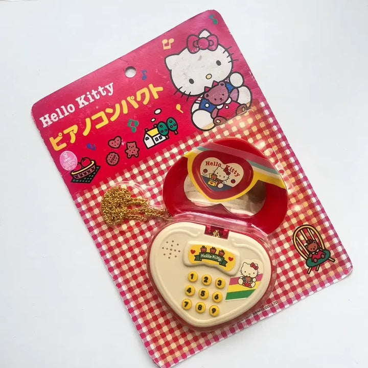 [BUNJANG] 1976-1991 Hello Kitty Piano Compact Toy / 일본 정품 고전 헬로키티 피아노 콤팩트 장난감 문구