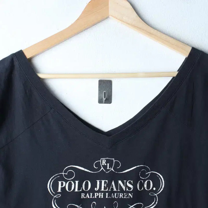 [BUNJANG] Polo Ralph Lauren Big Logo Black T-Shirt / W(M-L) 폴로 랄프로렌 반팔 티셔츠 민소매 빅로고 블랙-185F0