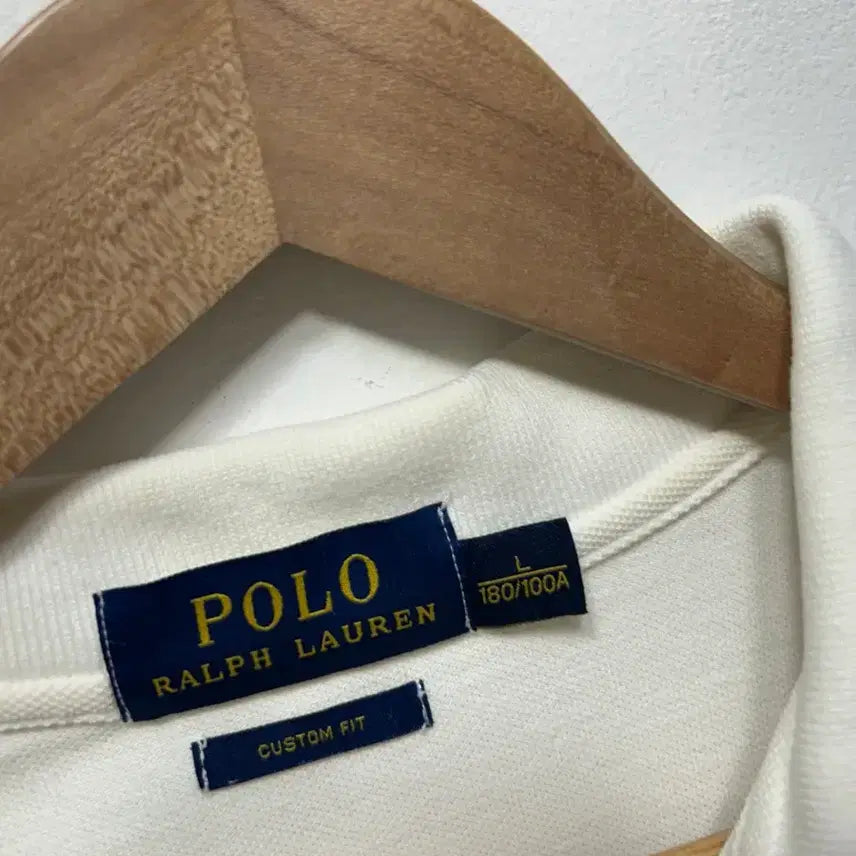 [BUNJANG] Polo Ralph Lauren White Short Sleeve Polo Shirt L / 폴로 랄프로렌 화이트 반팔 카라티 L