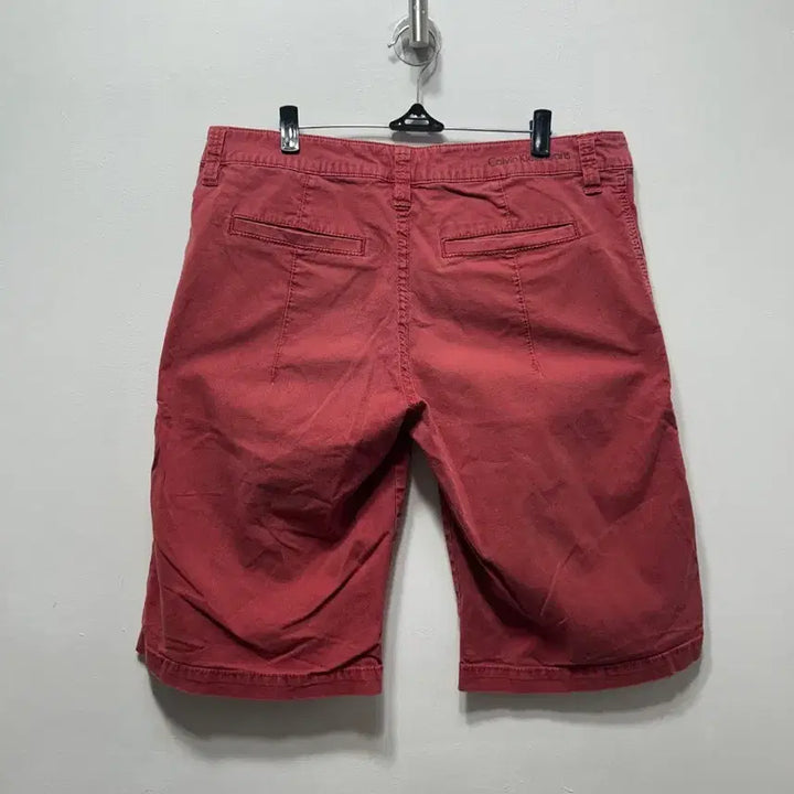 [BUNJANG] Calvin Klein CK Red Shorts / 켈빈클라인 CK 32 레드 반바지 면바지 5부
