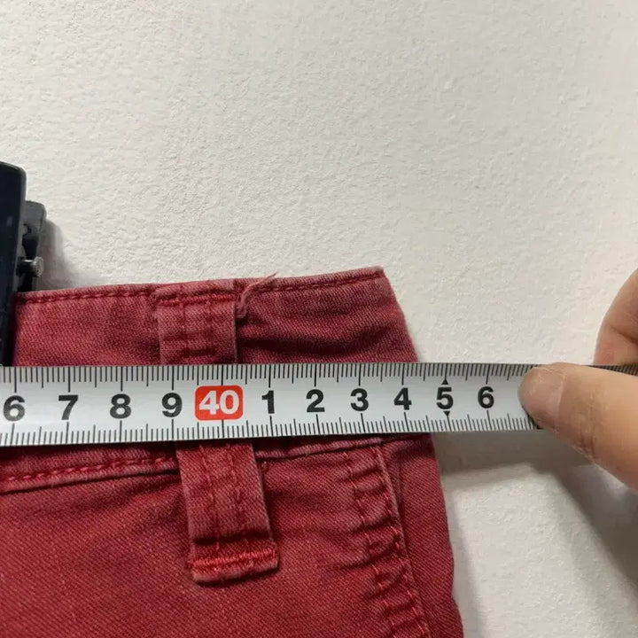 [BUNJANG] Calvin Klein CK Red Shorts / 켈빈클라인 CK 32 레드 반바지 면바지 5부