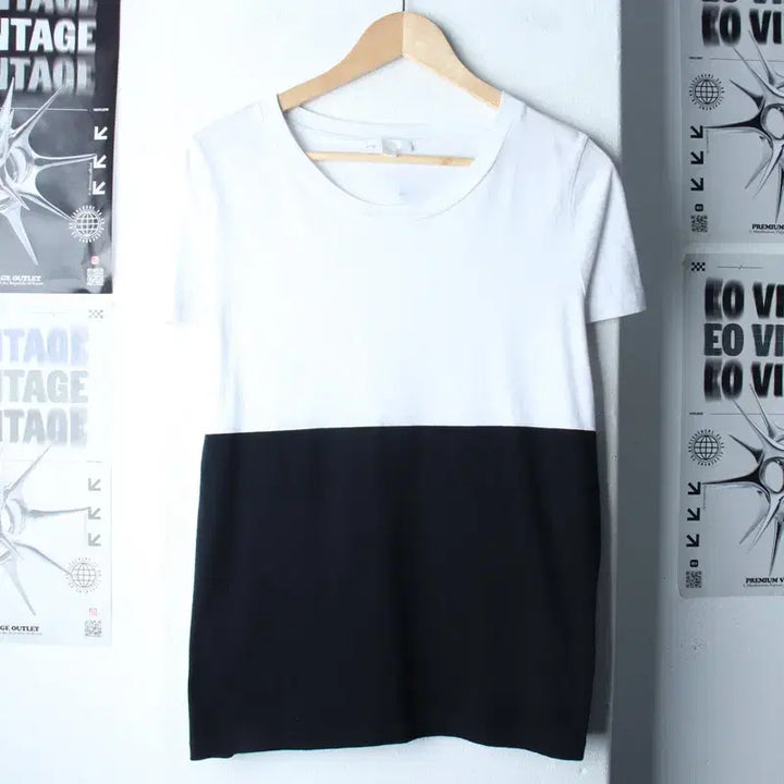 [BUNJANG] W(M-L) Two-Tone Basic T-shirt / W(M-L) 코스 반팔 티셔츠 투톤 무지 놈코어-18600