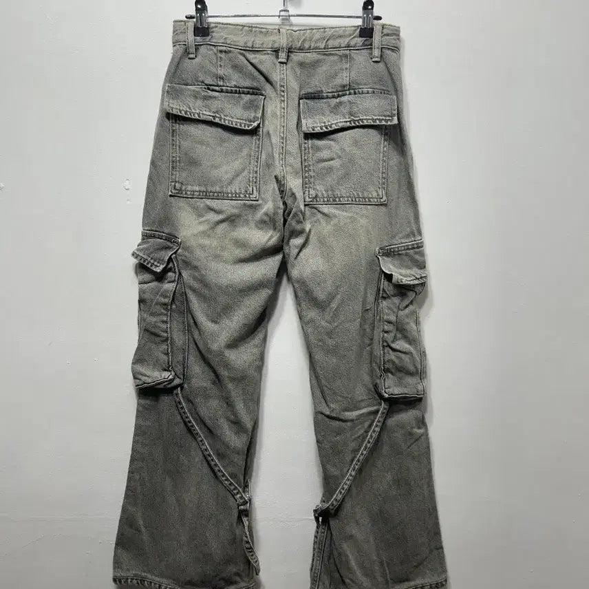 [BUNJANG] Gray Washed Cargo Denim Pants (Size 25) / 그레이 워싱 카고 데님 팬츠 실측 25