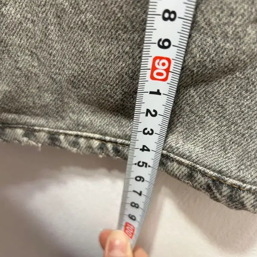 [BUNJANG] Gray Washed Cargo Denim Pants (Size 25) / 그레이 워싱 카고 데님 팬츠 실측 25