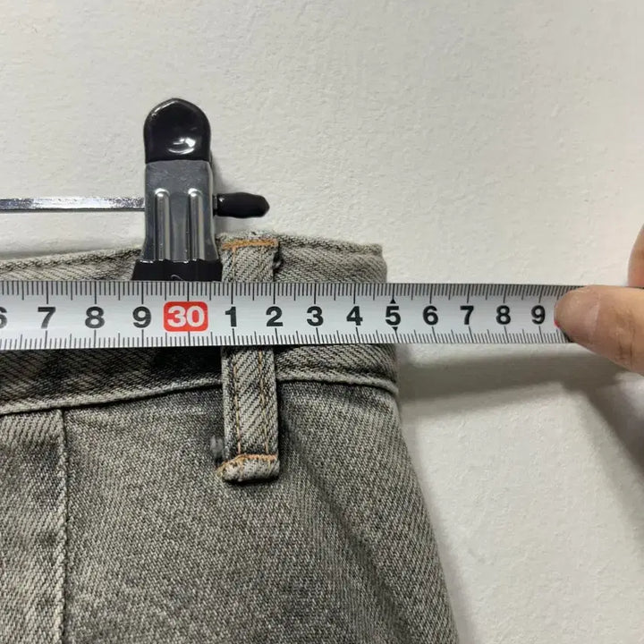 [BUNJANG] Gray Washed Cargo Denim Pants (Size 25) / 그레이 워싱 카고 데님 팬츠 실측 25