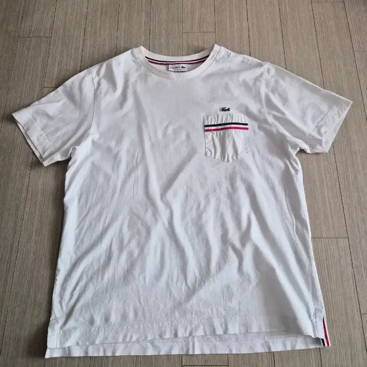[SOLD OUT] 라코스테 포켓 반팔티 화이트 트리밍