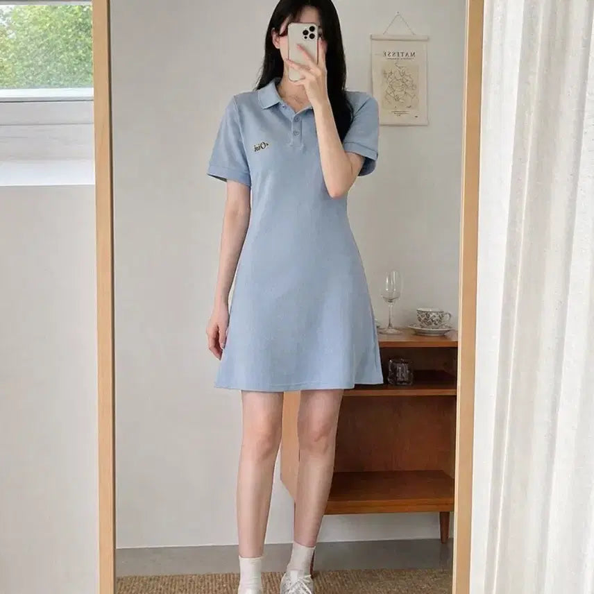 [BUNJANG] 5252 by O!Oi Sky Blue Collar Dress / 5252 by O!Oi 스카이블루 카라 원피스 M / 데일리 PK 원피스