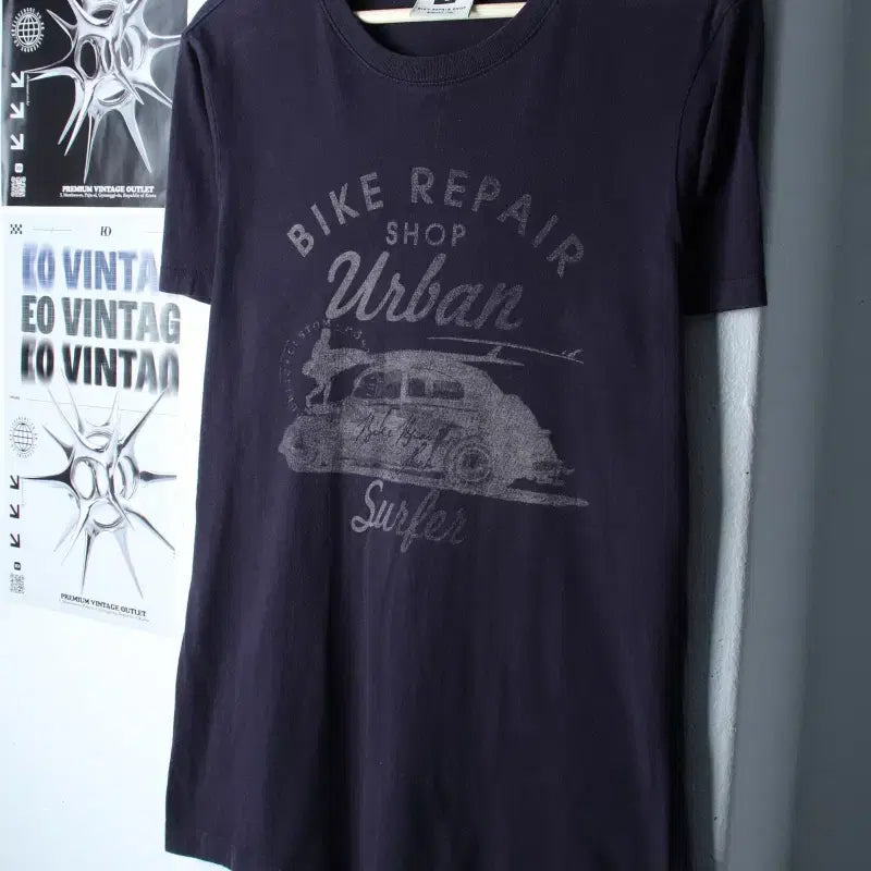 [BUNJANG] Beanpole XL Short Sleeve T-shirt Navy Big Logo / W(XL) 빈폴 반팔 티셔츠 빅로고 네이비 에이징 올드스쿨-18604
