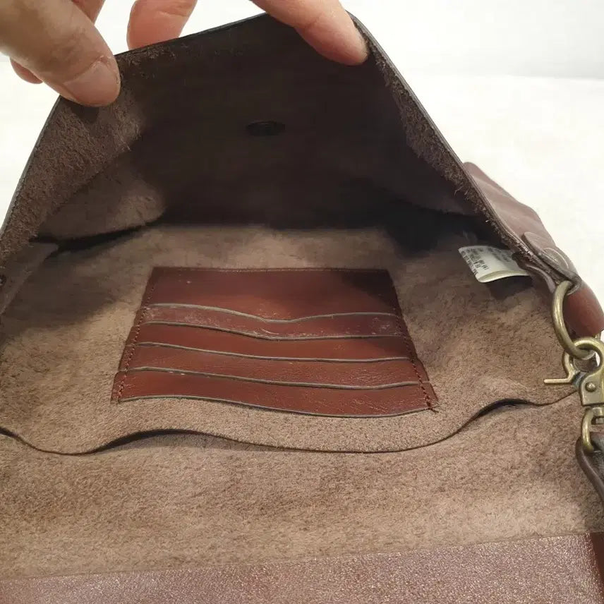 [BUNJANG] Montsac Leather Crossbody Bag Dark Brown / 몽삭 가죽 크로스백 다크브라운