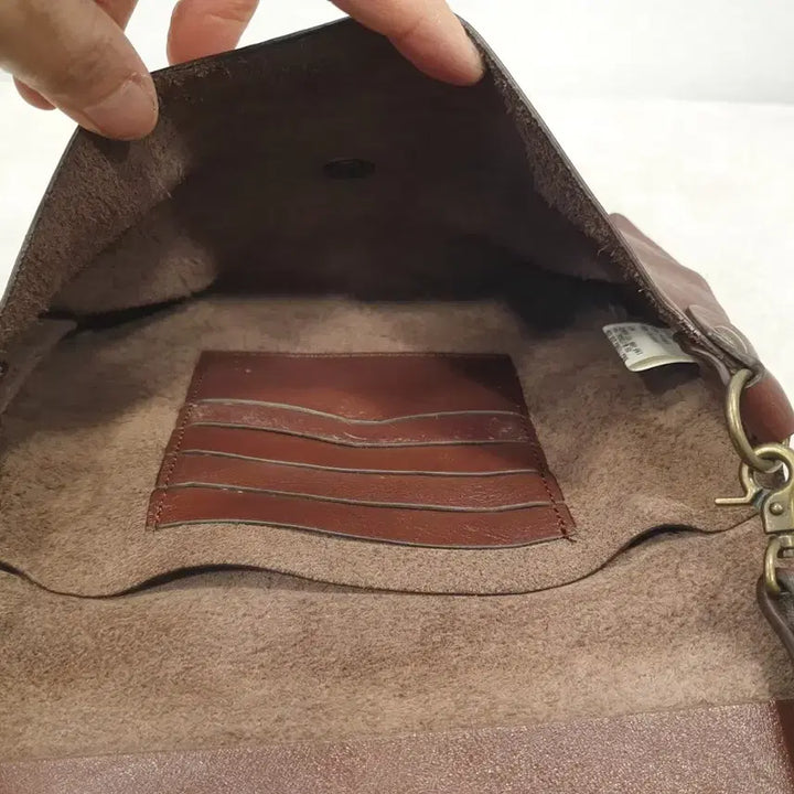 [BUNJANG] Montsac Leather Crossbody Bag Dark Brown / 몽삭 가죽 크로스백 다크브라운