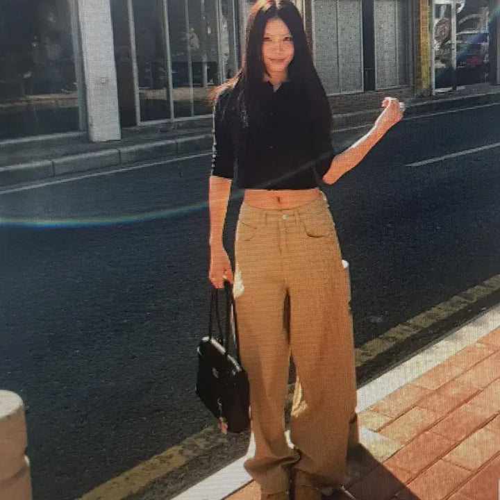 [BUNJANG] Denim Beige Wide Pants / (해외배송)데님 베이지 와이드 팬츠
