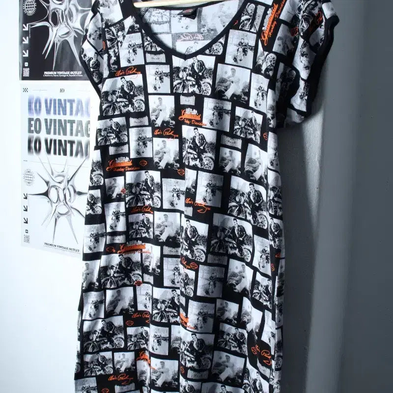 [BUNJANG] Harley Davidson Oversized T-shirt Dress / W(2XL) 할리데이비슨 반팔 티셔츠 빅사이즈 원피스 드레스-18608