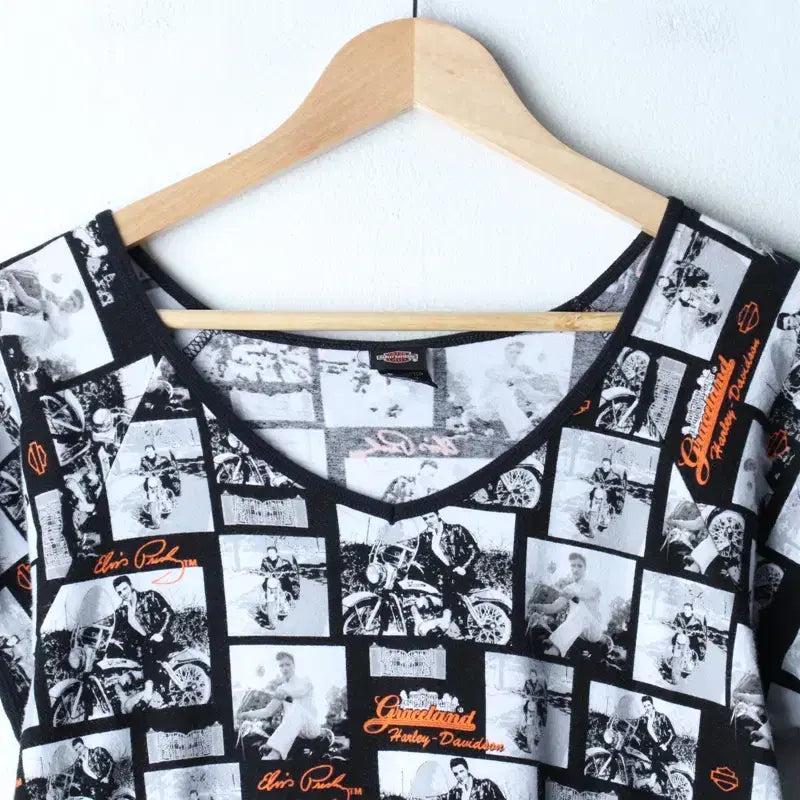 [BUNJANG] Harley Davidson Oversized T-shirt Dress / W(2XL) 할리데이비슨 반팔 티셔츠 빅사이즈 원피스 드레스-18608