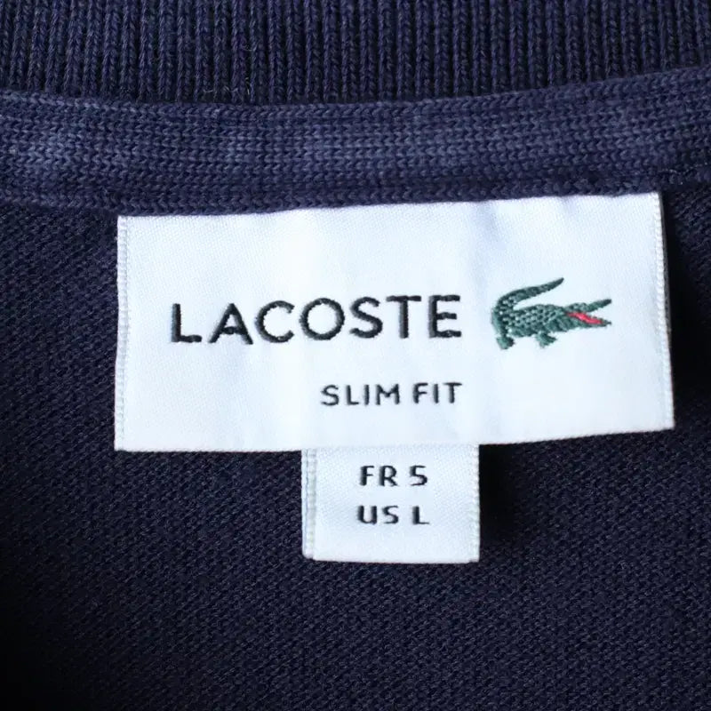 [BUNJANG] Lacoste Small Logo Navy Polo Shirt / (L-XL) 라코스테 반팔 카라 티셔츠 스몰로고 네이비 놈코어-185BE