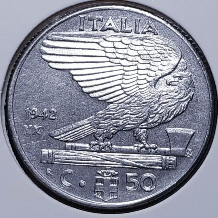 [BUNJANG] Italian 1942 50 Centesimi Coin / 이탈리아 미사용 1942년 50센터시미.외국주화 주화 화폐 동전