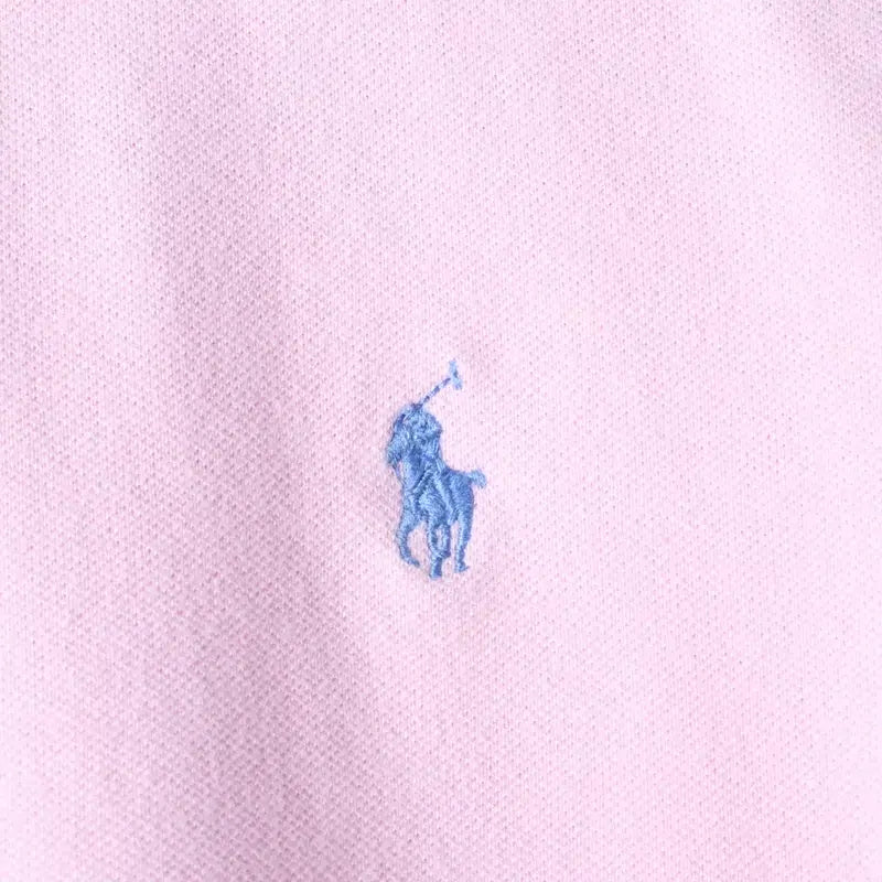 [BUNJANG] Polo Ralph Lauren Lace Polo Shirt / W(S) 폴로 랄프로렌 반팔 카라 티셔츠 레이스 핑크 포니-185C4