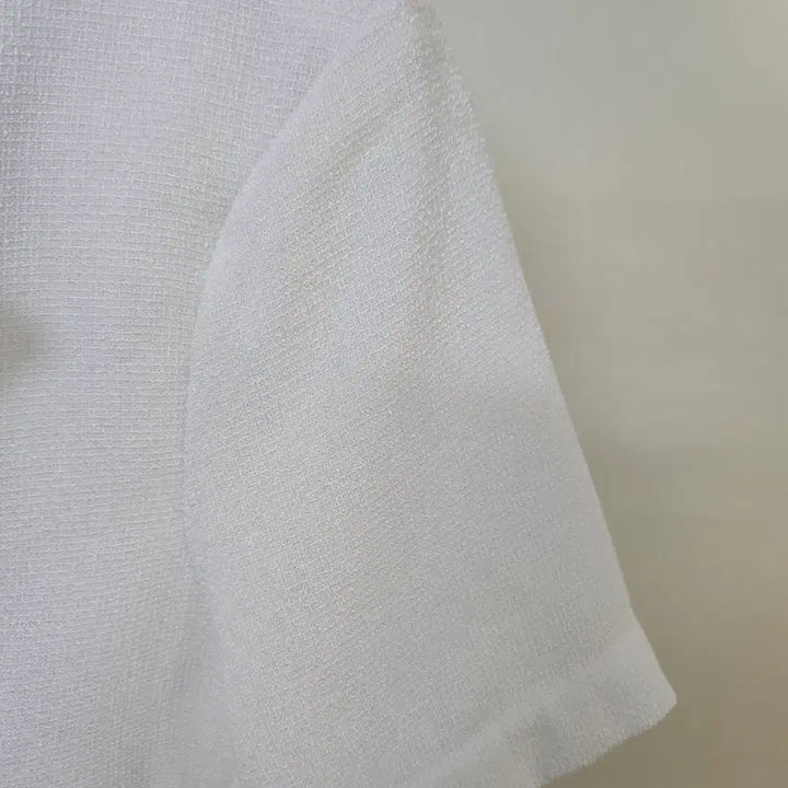 [BUNJANG] Trebian Crop Short Sleeve Jacket White / 트레비앙 크롭 반팔 자켓 화이트