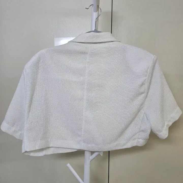 [BUNJANG] Trebian Crop Short Sleeve Jacket White / 트레비앙 크롭 반팔 자켓 화이트