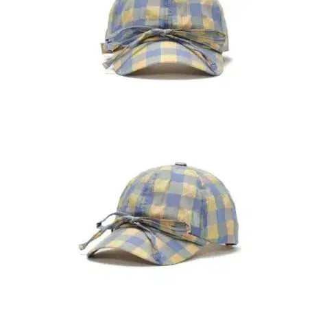 [BUNJANG] Awesome Needs Check Ribbon Ball Cap Hat / 어썸니즈 체크 리본 볼캡 모자