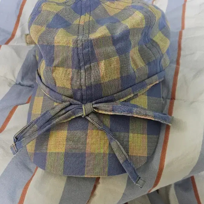 [BUNJANG] Awesome Needs Check Ribbon Ball Cap Hat / 어썸니즈 체크 리본 볼캡 모자