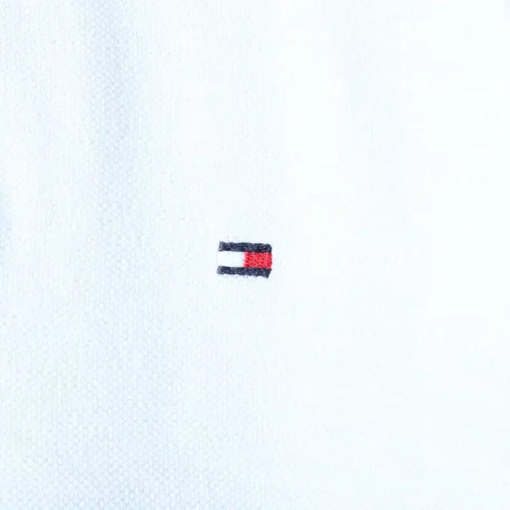 [BUNJANG] Tommy Hilfiger Short Sleeve Polo Shirt / (XS-M) 타미힐피거 반팔 카라 티셔츠 삼선 화이트 올드스쿨-185D1