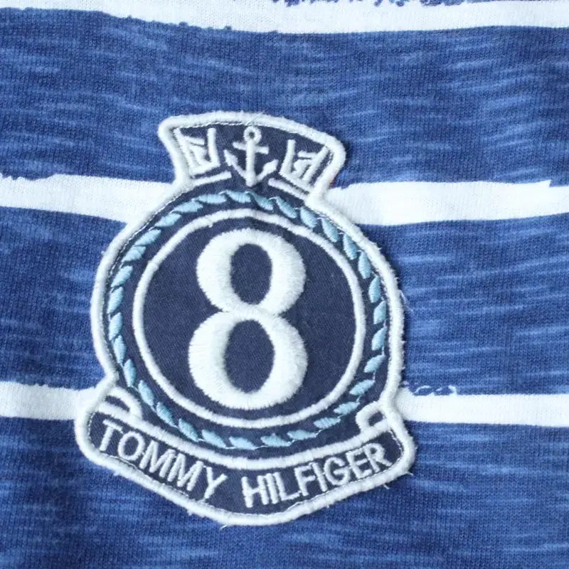 [BUNJANG] Tommy Hilfiger Striped Polo Shirt / (XS-S) 타미힐피거 반팔 카라 티셔츠 빅로고 스트라이프-185D2