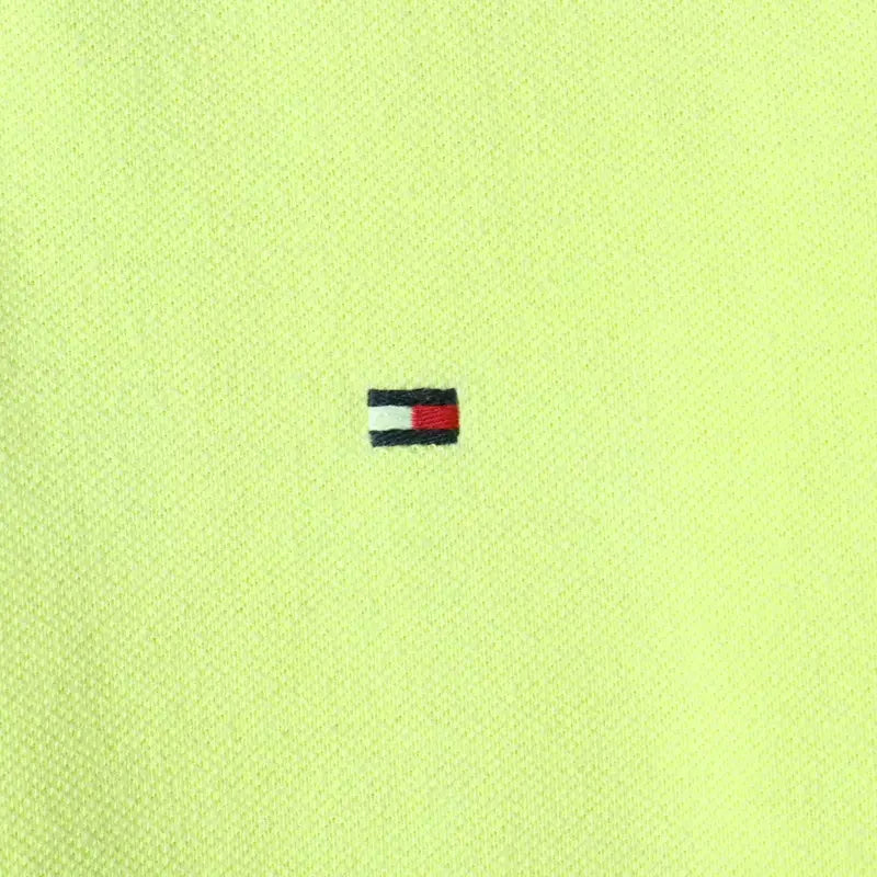 [BUNJANG] Tommy Hilfiger Small Logo Polo Shirt / (S-M) 타미힐피거 반팔 카라 티셔츠 스몰로고 형광노랑-185D4