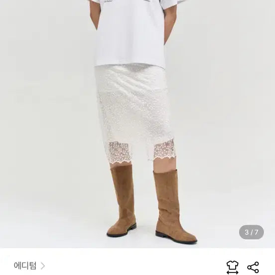 [BUNJANG] Editom Lace Midi Skirt / 에디텀 레이스 스커트 M