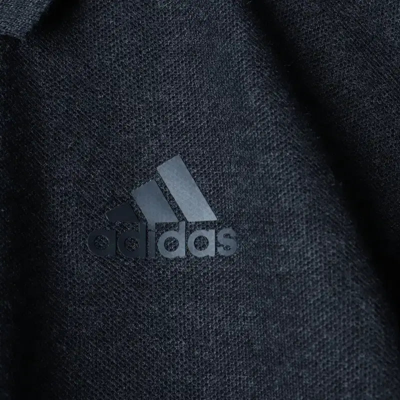 [BUNJANG] Adidas Charcoal Tri-Stripe Polo Shirt / (S) 아디다스 반팔 카라 티셔츠 차콜 삼선 올드스쿨-185D8