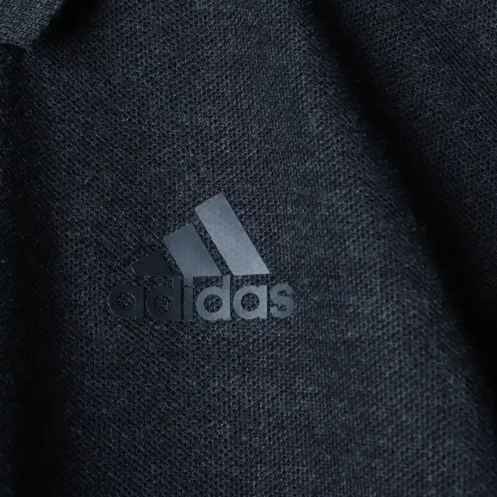 [BUNJANG] Adidas Charcoal Tri-Stripe Polo Shirt / (S) 아디다스 반팔 카라 티셔츠 차콜 삼선 올드스쿨-185D8