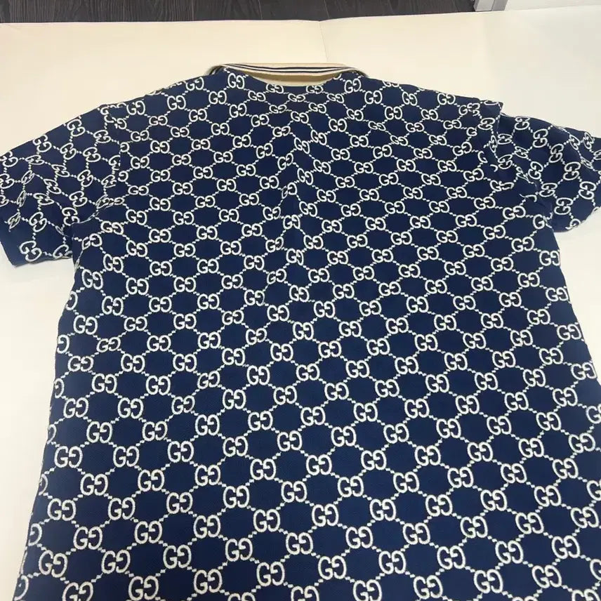 [BUNJANG] Gucci GG Stretch Cotton T-Shirt Navy XL / 구찌 GG스트레치 코튼 카리티  오늘만 쿨요