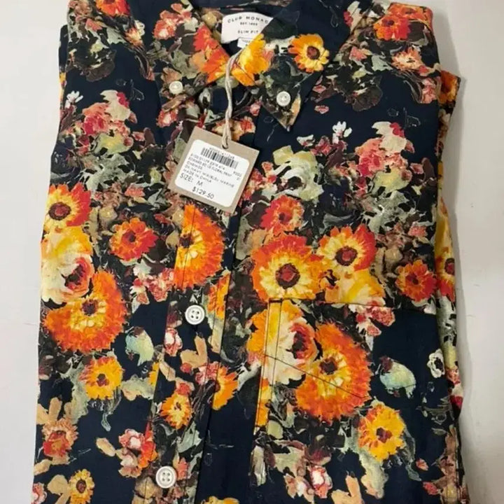 [BUNJANG] Club Monaco Floral Long Sleeve Shirt Slim Fit Size M / 클럽모나코 클모 플로랄 긴팔 셔츠 슬림핏 M 사이즈 팝니다.