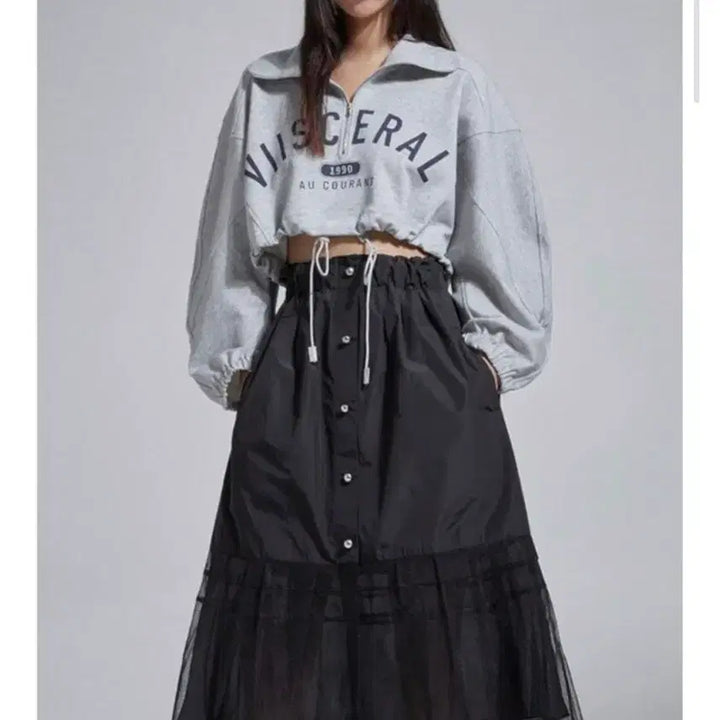 [BUNJANG] System Half-Zip Cropped Fleece T-Shirt / 시스템 반집업 크롭 티셔츠