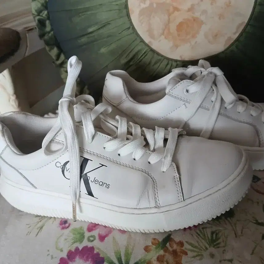 [BUNJANG] Calvin Klein White Sneakers Size 235 / 캘빈클라인 흰색 스니커즈 운동화235