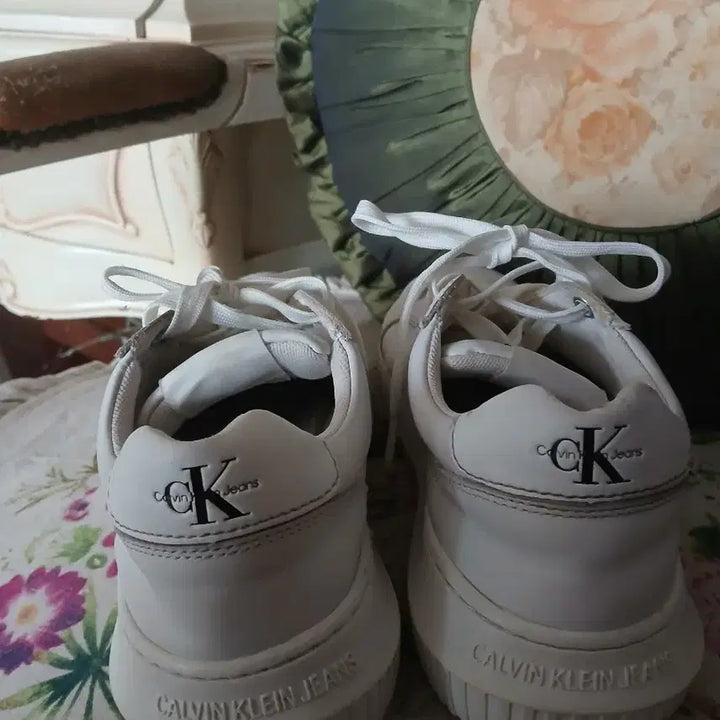 [BUNJANG] Calvin Klein White Sneakers Size 235 / 캘빈클라인 흰색 스니커즈 운동화235