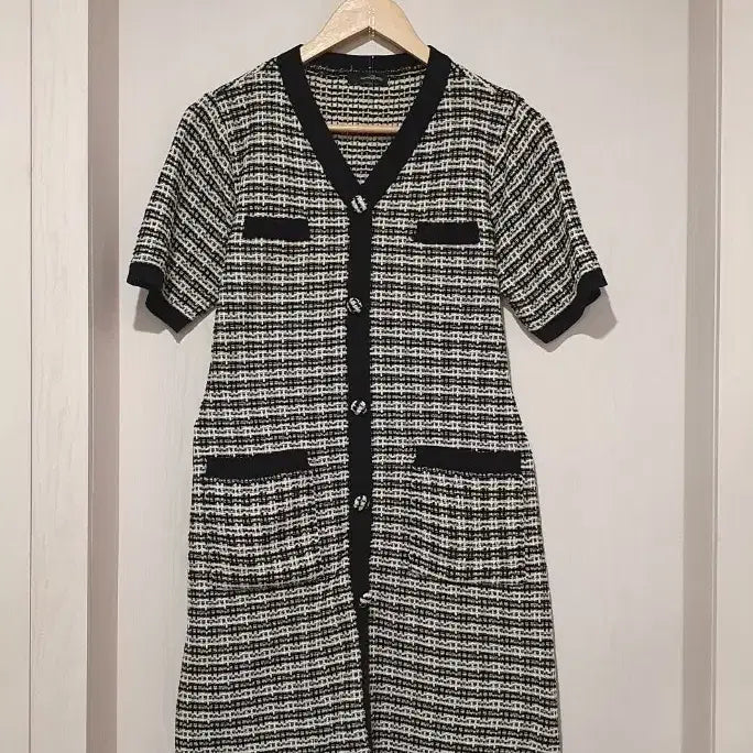 [BUNJANG] ROEM Tweed Short Sleeve Dress / 로엠 트위드 반팔 원피스