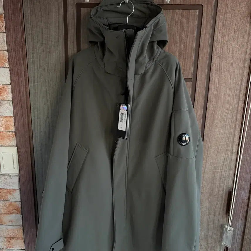 [BUNJANG] CP Company Lens Logo Hooded Long Jacket Khaki / [새상품]CP컴퍼니 씨피컴퍼니 렌즈 로고 후드 롱 자켓 카키