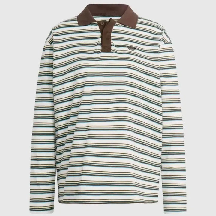 [BUNJANG] Adidas Stripe Long Sleeve Polo Shirt XS / 아디다스 롱슬리브 폴로티셔츠 스트라이프 xs사이즈 팝니다