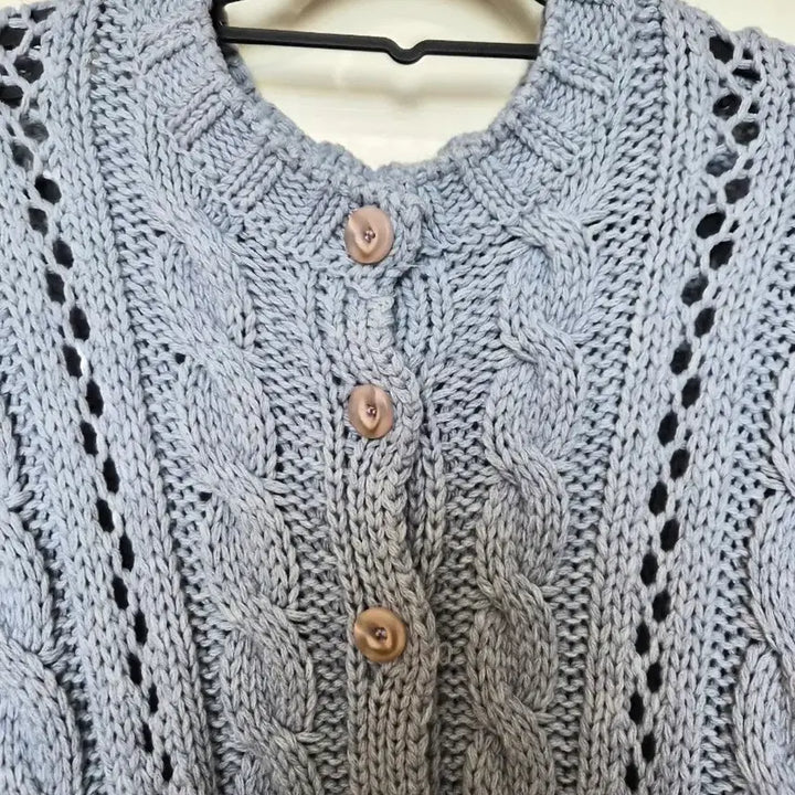 [BUNJANG] Cable Knit Cropped Cardigan / 케이블 크롭 니트가디건