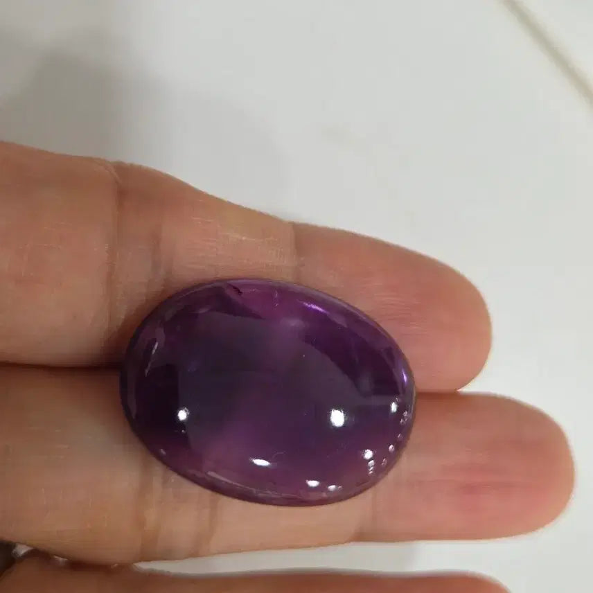 [BUNJANG] 26.5 Carat Natural Deep Purple Amethyst Large Oval Cabochon Loose Gemstone / 26캐럿 천연 진보라 자수정(Amethyst) 대형 캐보션 나석