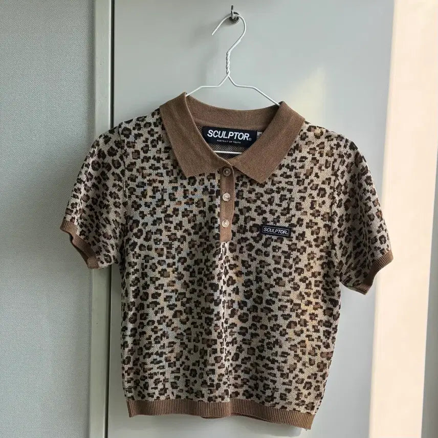 [SOLD OUT] 스컬프터 레오파드 니트 반팔티
