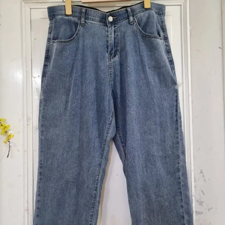 [BUNJANG] Tencel Spandex Banded Cotton Pants (Size 88) / 여름 시원한 . 텐셀. 스판 밴딩 면 통바지. 새상품. 88사이즈